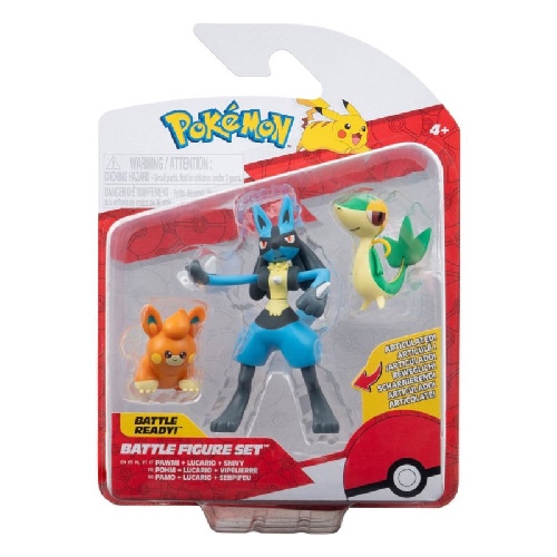 Jazwares Pokémon battle Figure Set Pawmi Lucario Snivy Zaptoys nl