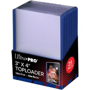Ultra Pro 3" x 4" Toploader Ultra Clear - Blue Border