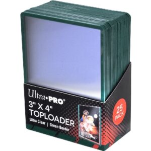 Ultra Pro 3" x 4" Toploader Ultra Clear - Green Border