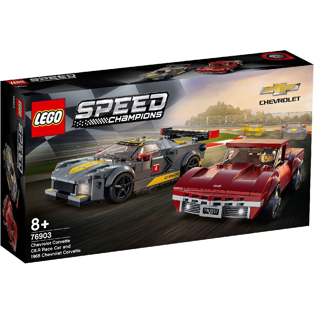 LEGO Speed Champions 76903 Chevrolet Corvette C8.R Racewagen En 1968 Chevrolet Corvette