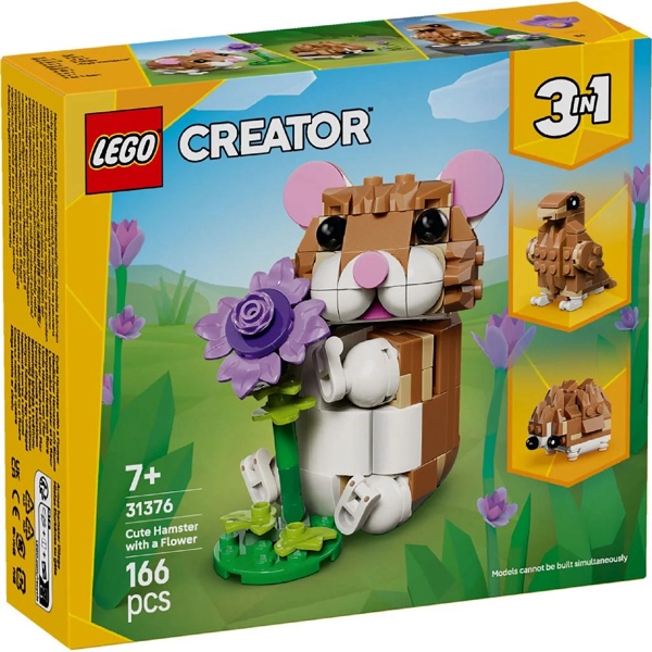 LEGO Creator 31376 3in1 Schattige Hamster Met Bloem