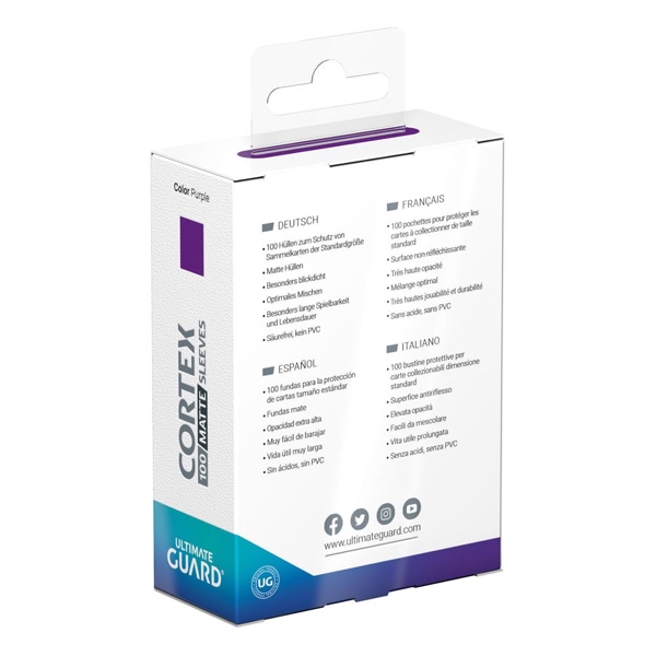 Ultimate Guard Cortex Sleeves Standard Size (100) - Purple Matte - Afbeelding 3