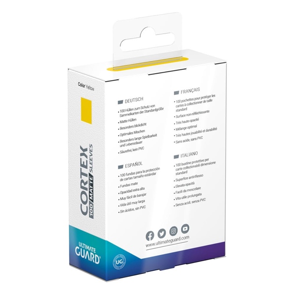 Ultimate Guard Cortex Sleeves Standard Size (100) - Yellow Matte - Afbeelding 3