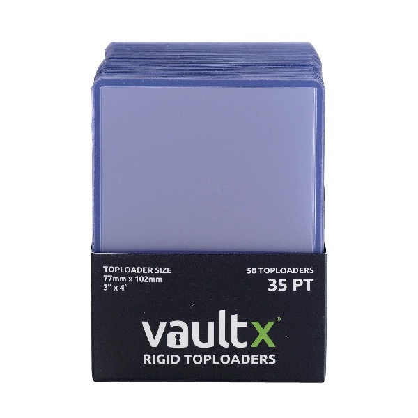 VaultX Seamless Rigid Toploaders 35pt 50 Pack