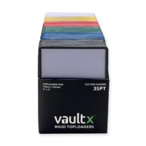 VaultX Seamless Rigid Toploaders 35pt Colours 120 Pack