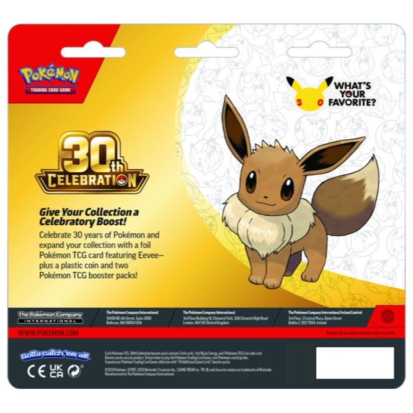 Pokémon TCG 30th Celebration 2-Booster Blister Eevee - Afbeelding 2